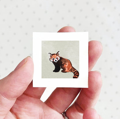 Mini 1" Red Panda Watercolor Print