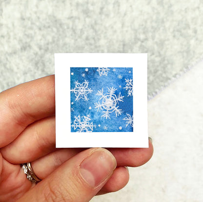 Mini 1" Winter Snowflakes Watercolor Print