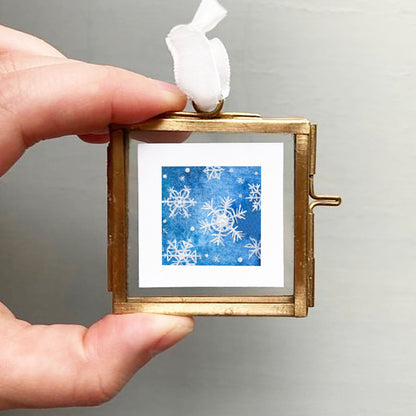 Mini 1" Winter Snowflakes Watercolor Print