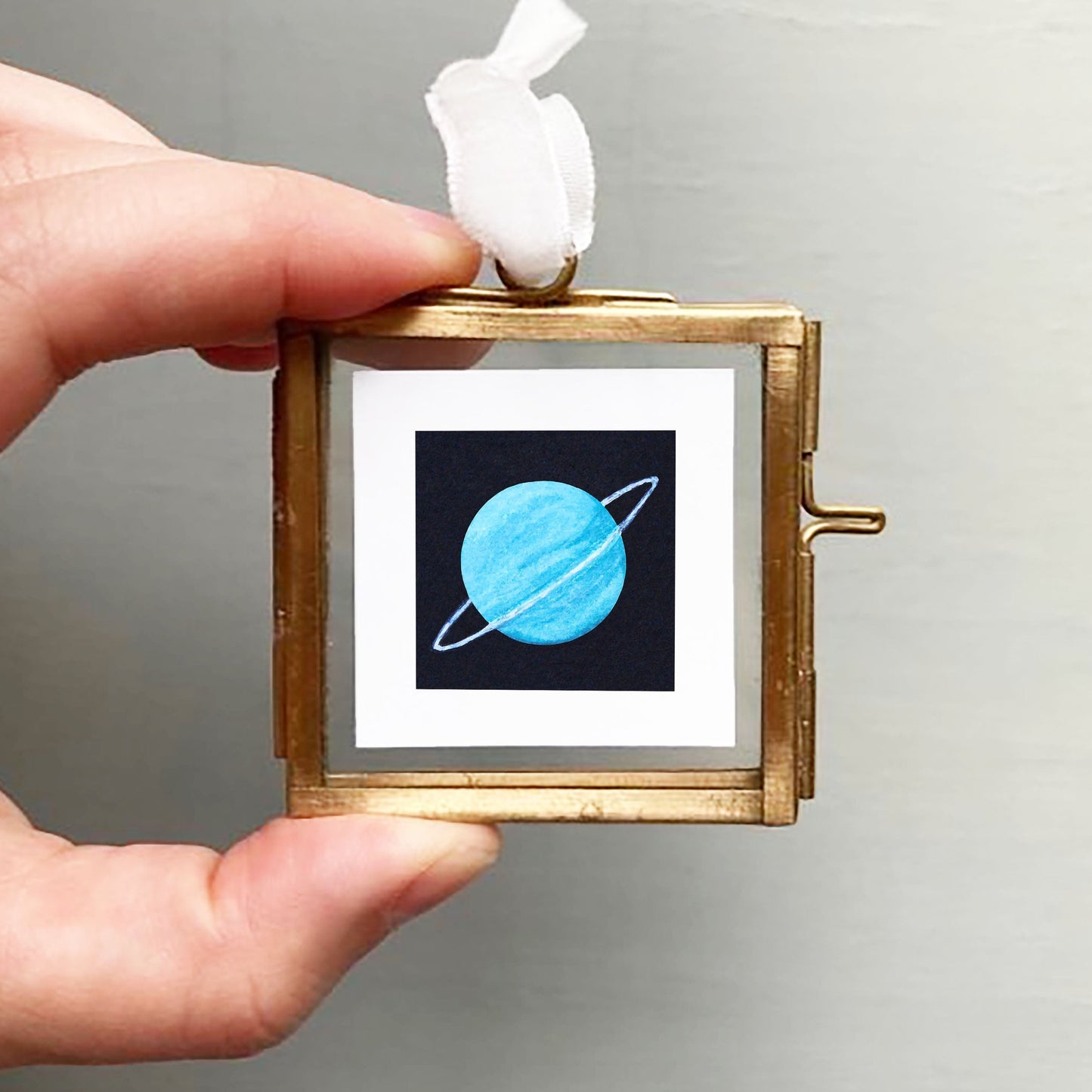 Mini 1" Planet Uranus Watercolor Print