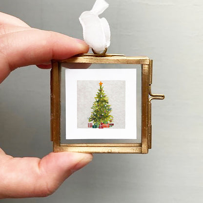 Mini 1" Christmas Tree Watercolor Print