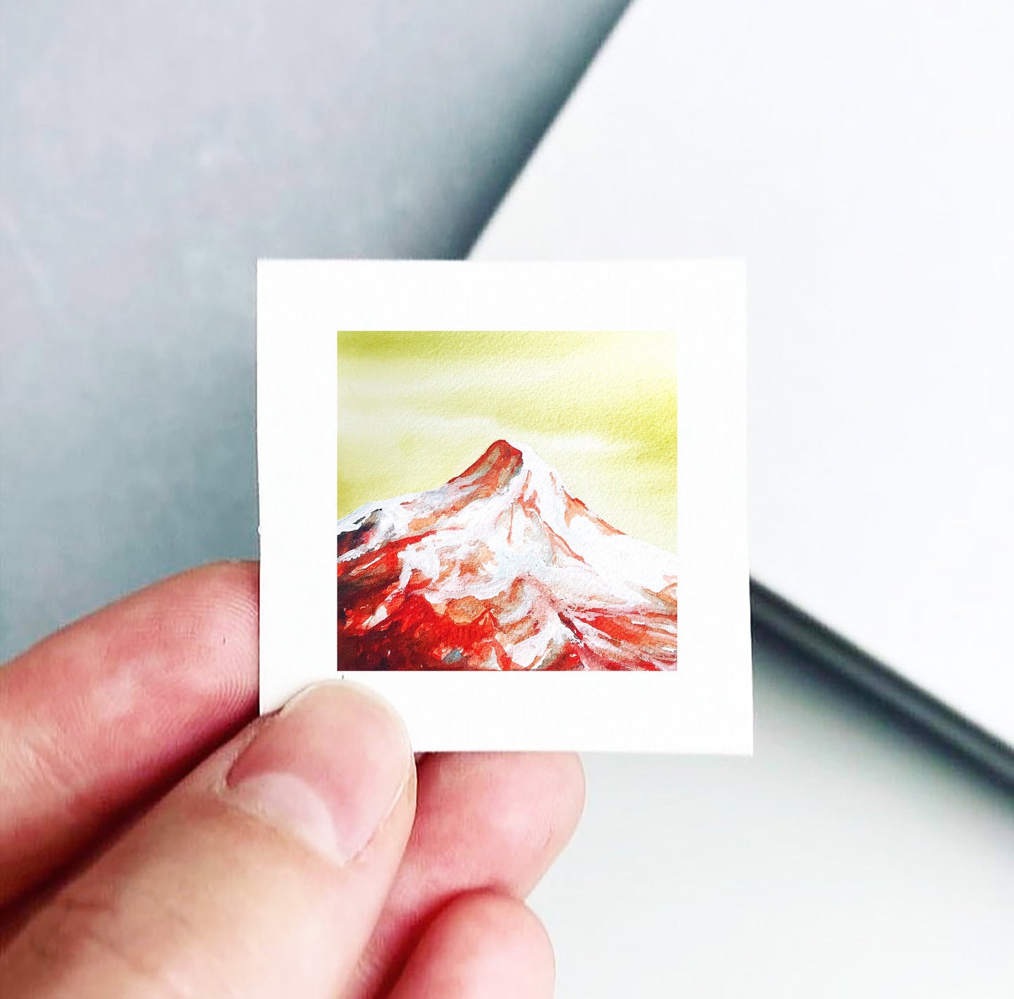 Mini 1" Mount Hood, Oregon Watercolor Print