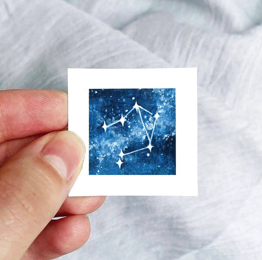 Mini 1" Libra Zodiac Constellation Watercolor Print