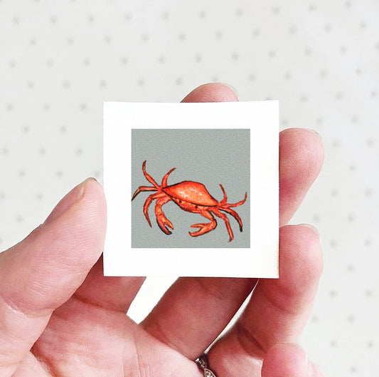 Mini 1" Crab Watercolor Print