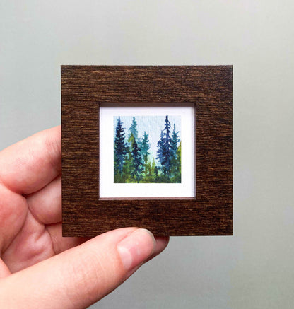 Mini 1" Misty Pines Watercolor Print