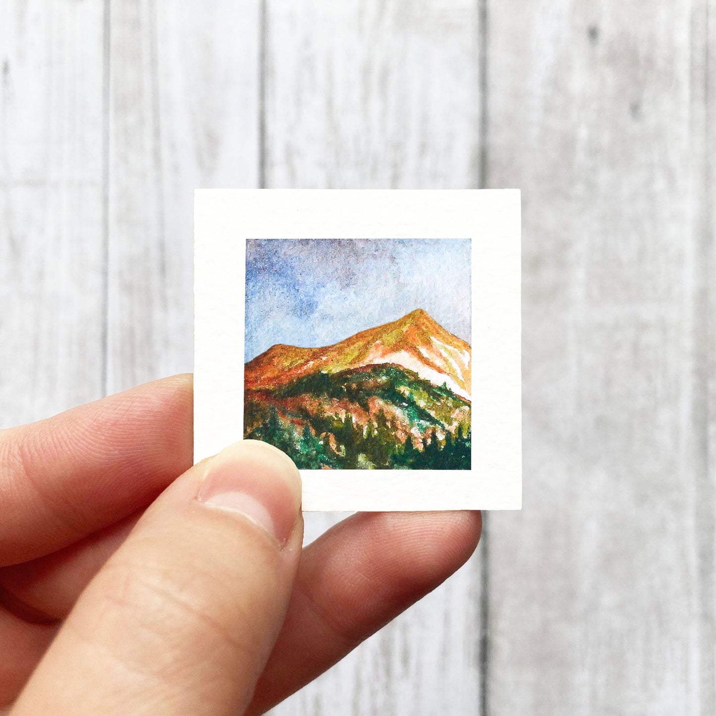 Mini 1" Mountainside Forest Watercolor Print