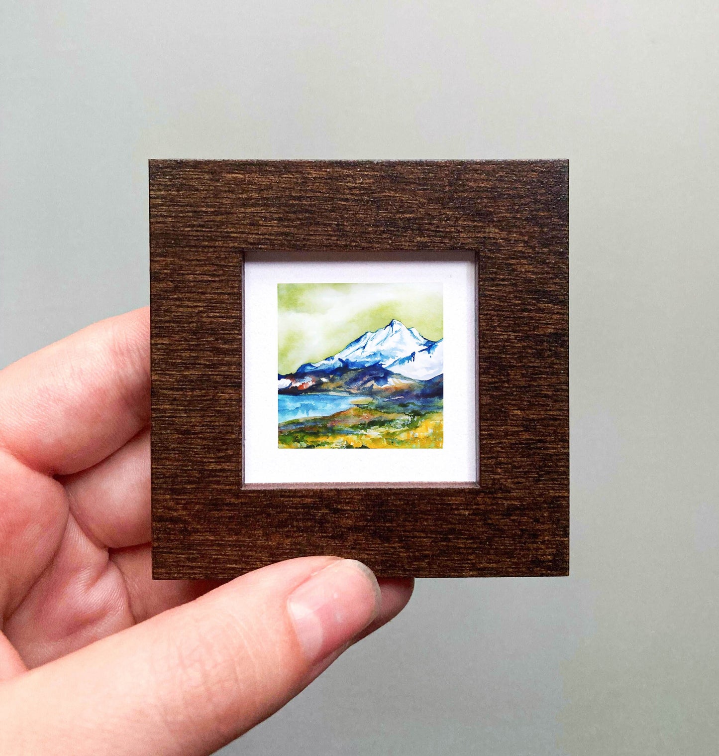 Mini 1" Mount Baker, Washington Watercolor Print