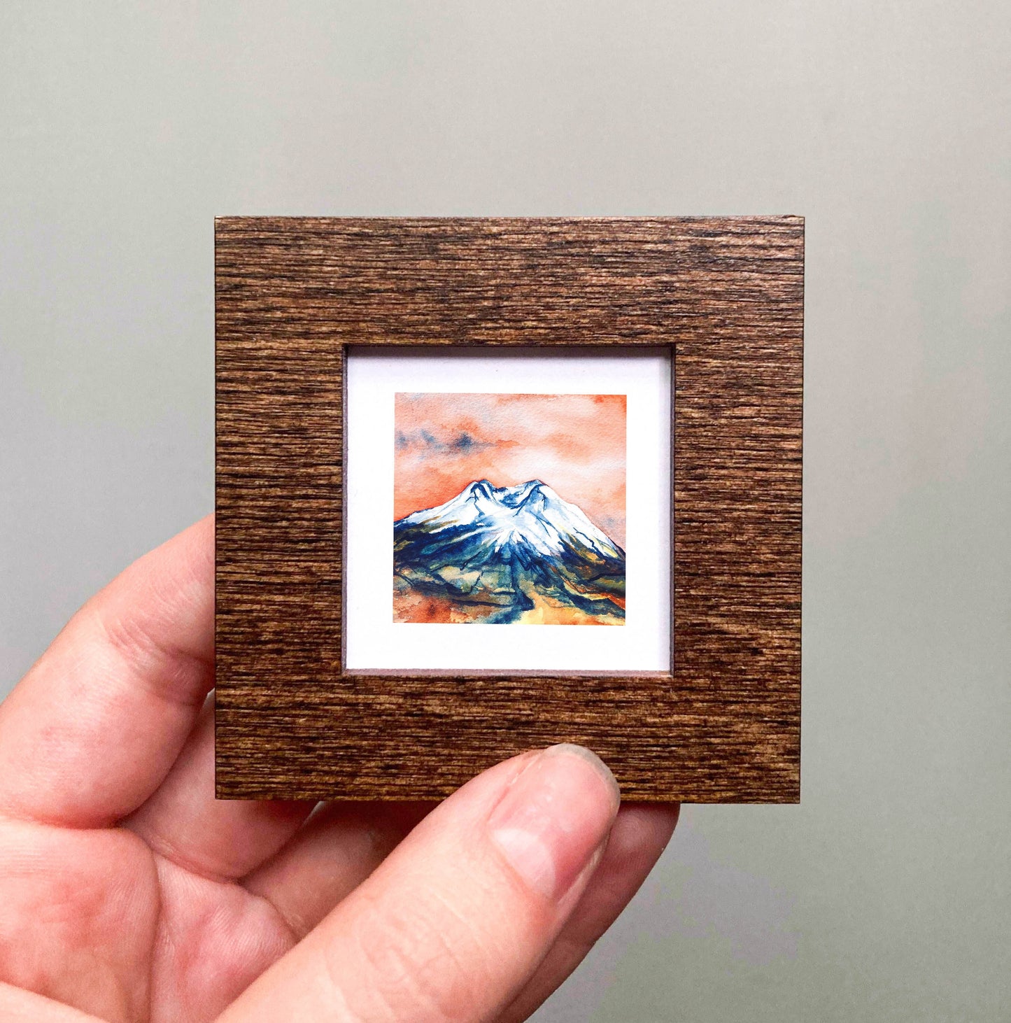 Mini 1" Mount Saint Helens, Washington Watercolor Print