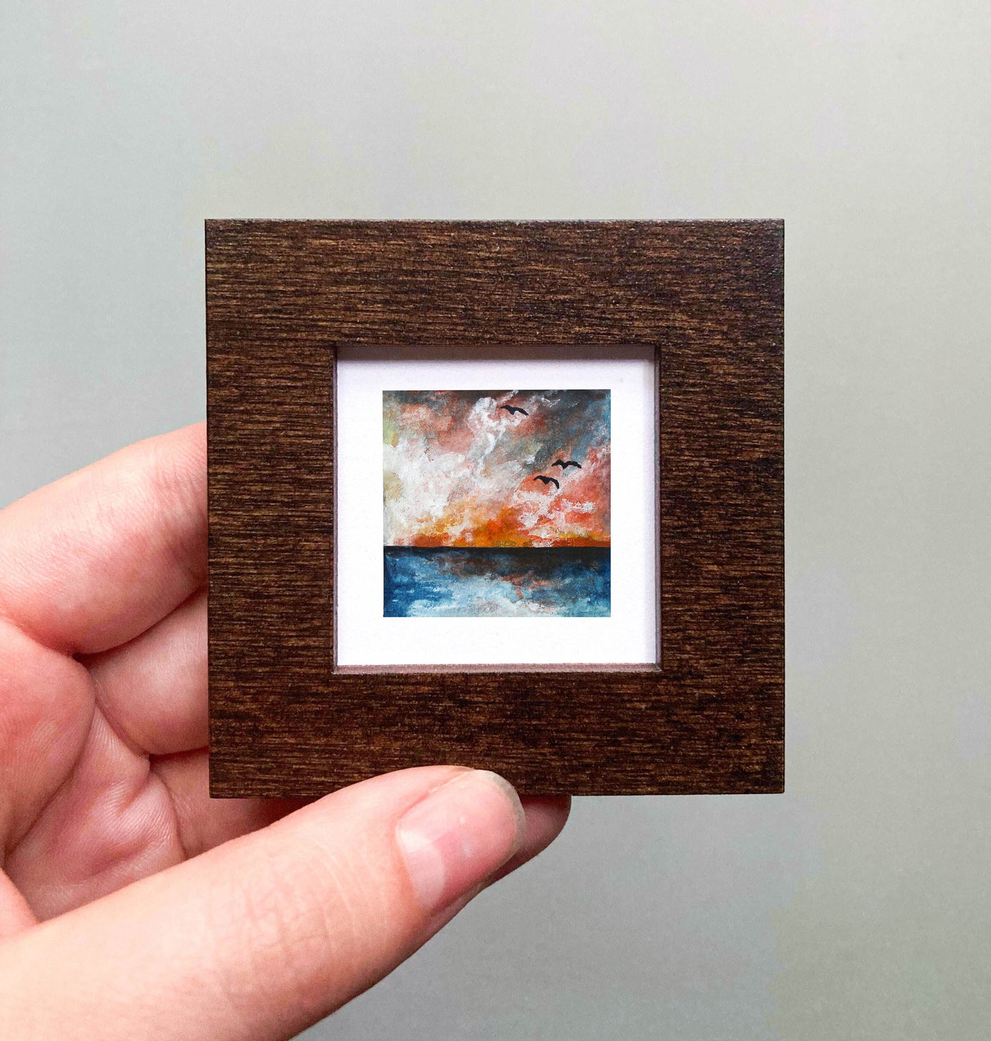 Mini 1" Ocean Sunset Watercolor Print
