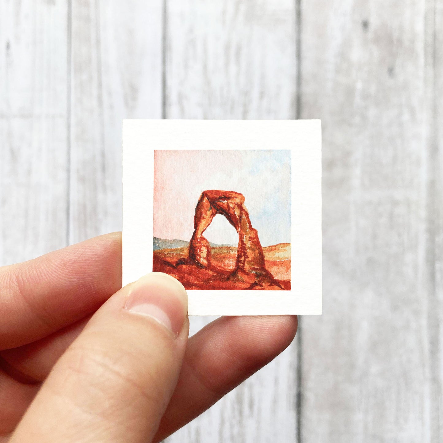 Mini 1" Delicate Arch, Arches National Park Watercolor Print