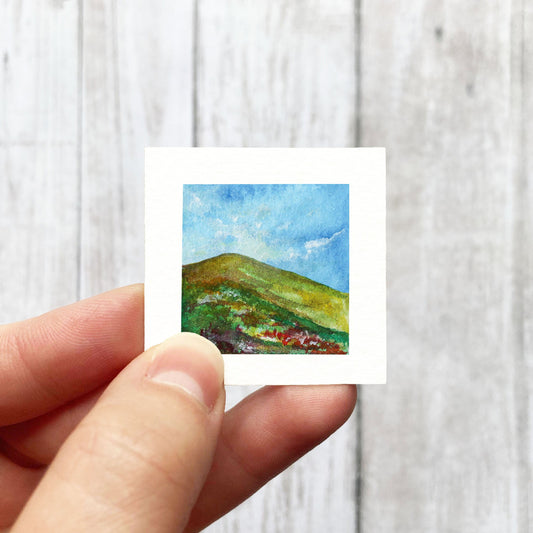 Mini 1" Hillside Meadow Watercolor Print