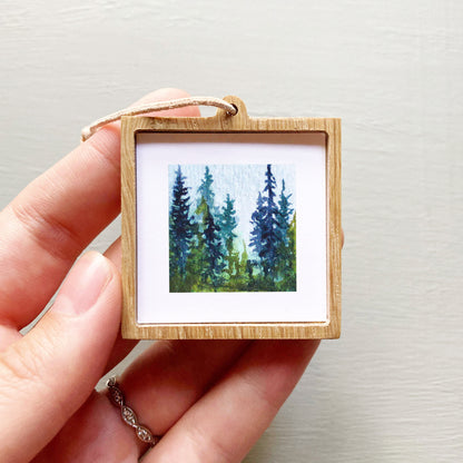 Mini 1" Misty Pines Watercolor Print