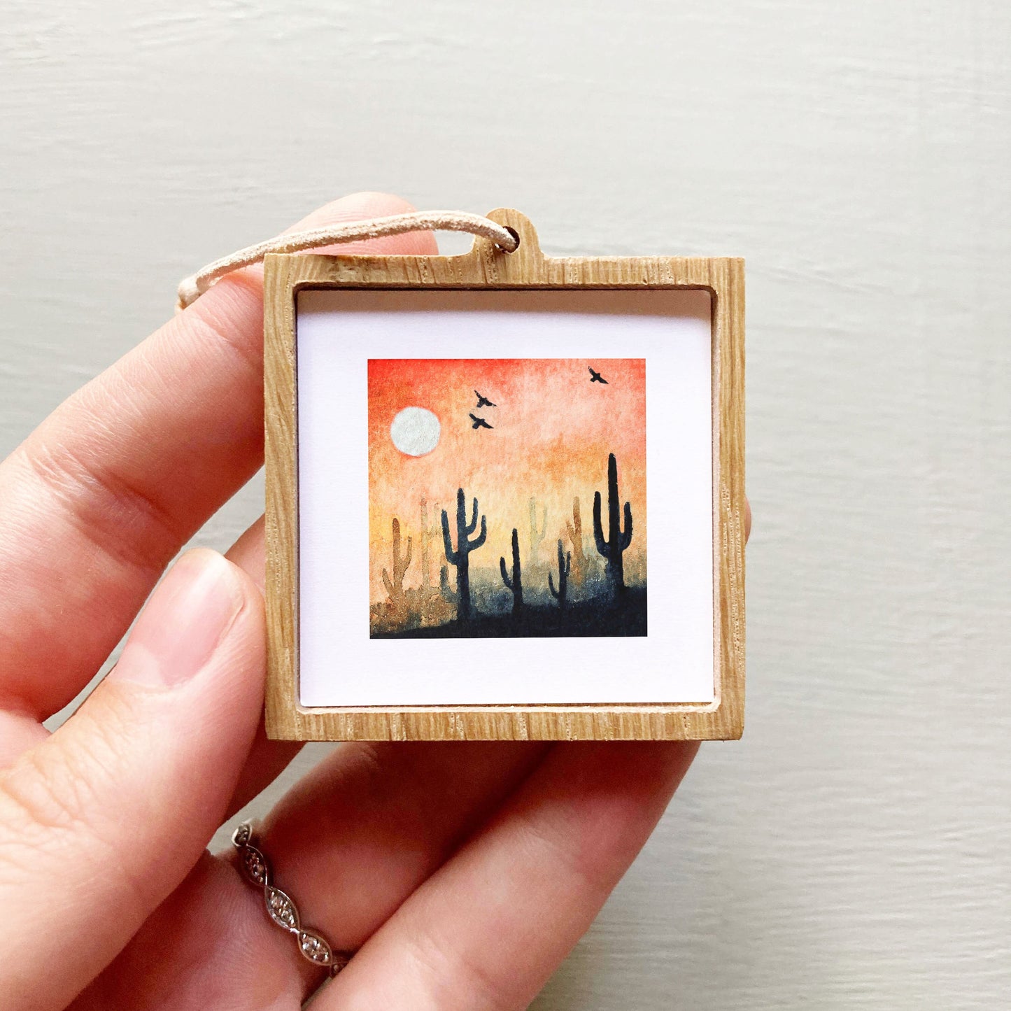 Mini 1" Desert Cactus #1 Watercolor Print