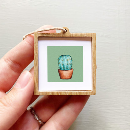 Mini 1" Cactus Houseplant Watercolor Print
