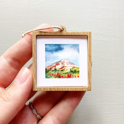 Mini 1" Mount Rainier, Washington Watercolor Print