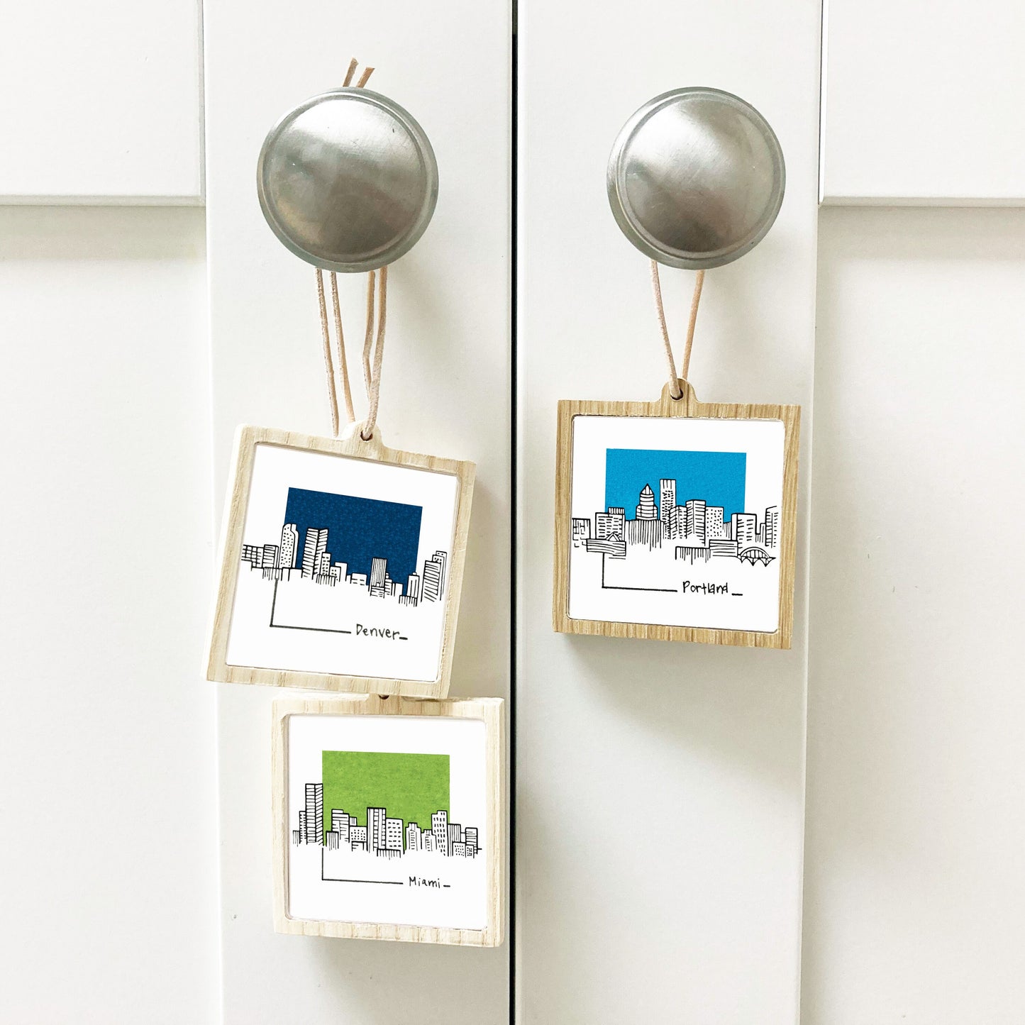 Mini Chicago, Illinois Skyline 1.5" Watercolor and Ink Art PRINT