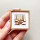 ORIGINAL Mini 1" Thanksgiving Turkey Dinner Watercolor Painting