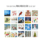 Mini 1" Snowy Village Night Watercolor Print
