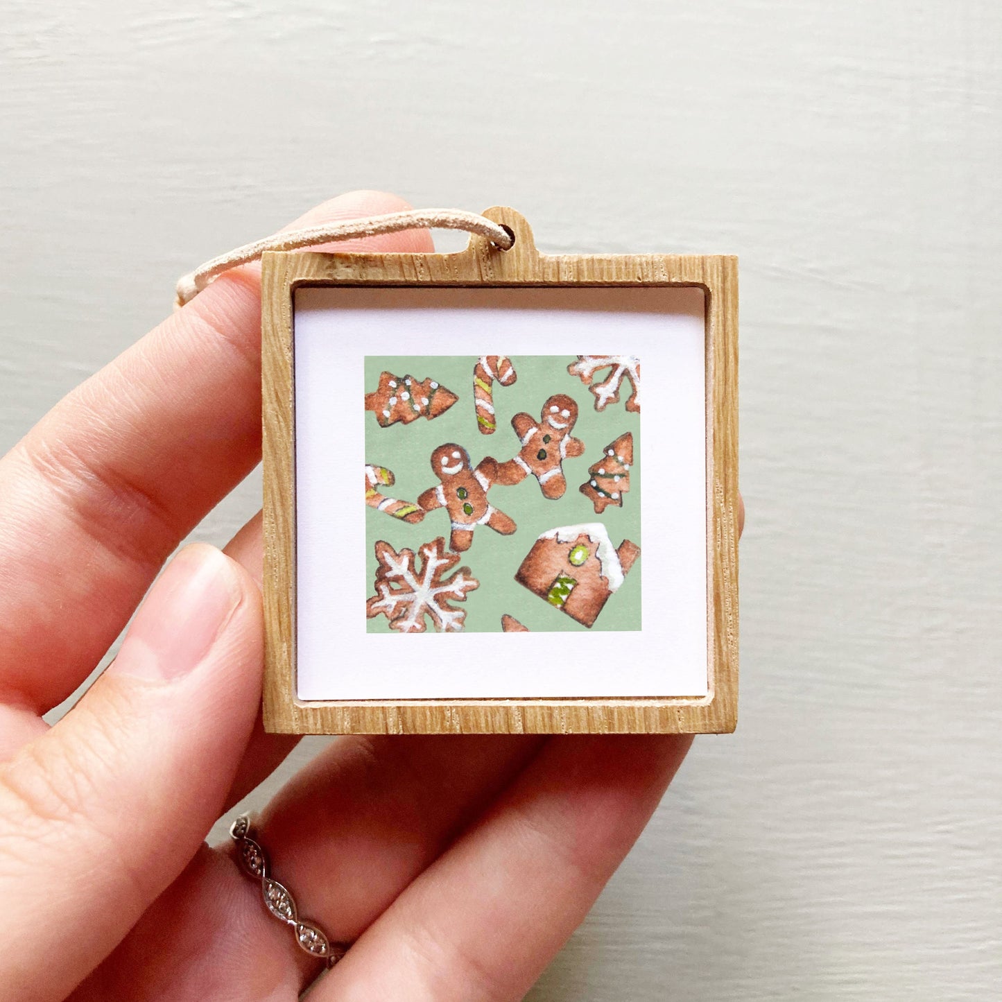 ORIGINAL Mini 1" Gingerbread Watercolor Painting