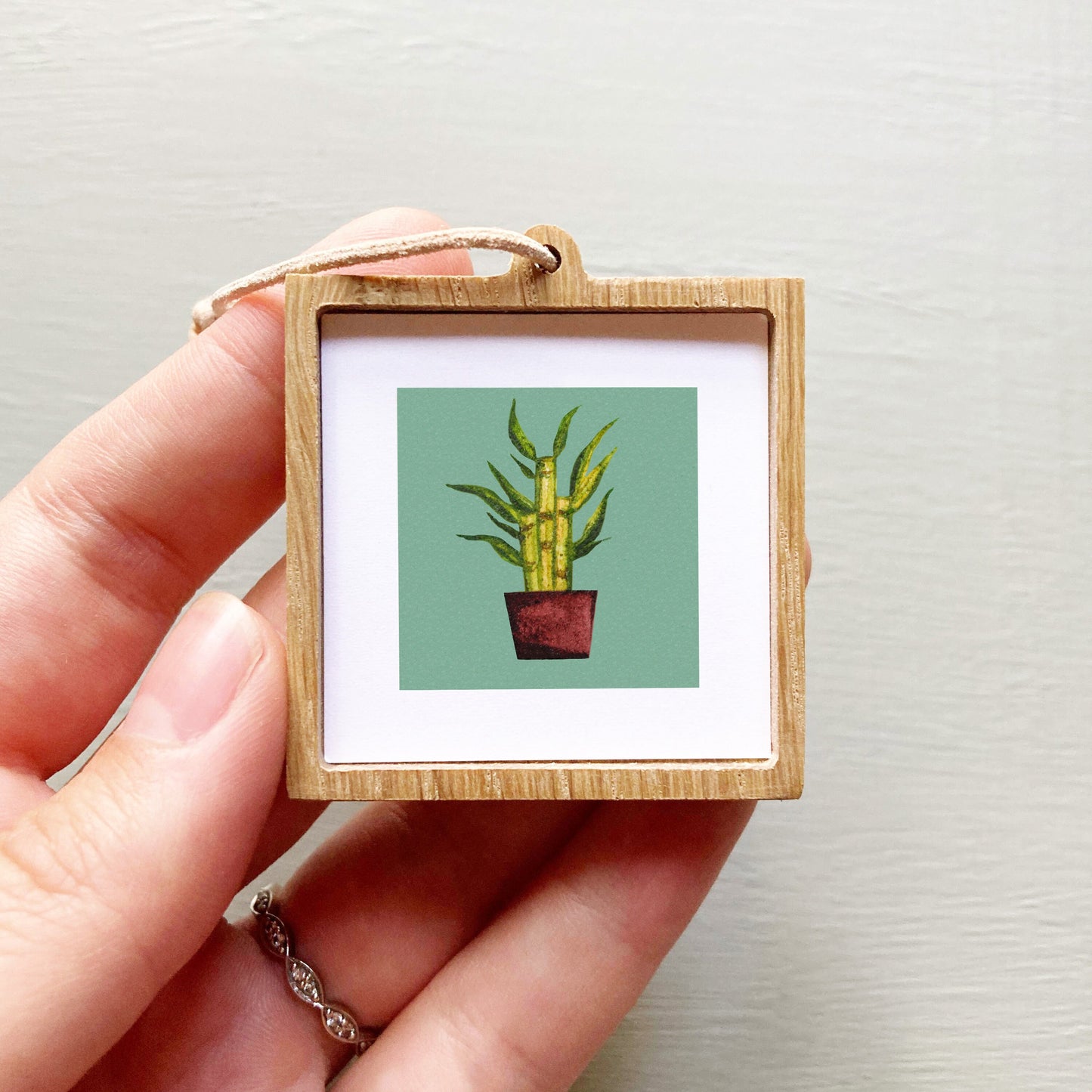 ORIGINAL Mini 1" Bamboo Houseplant Watercolor Painting