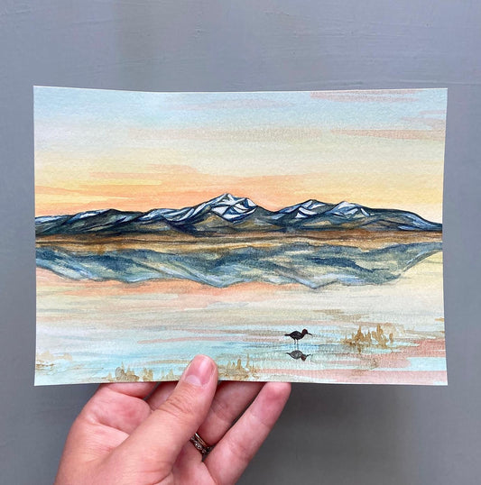 Great Salt Lake, Utah Original Watercolor Painting