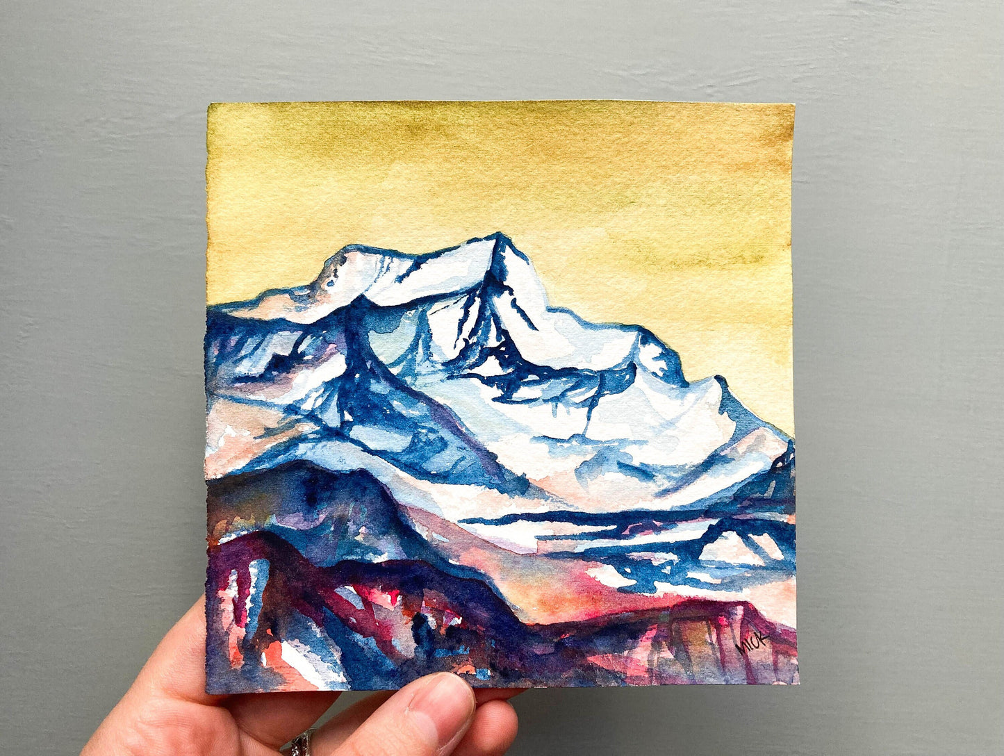 Mount Saint Elias, Alaska Original Watercolor Painting