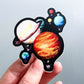 Planet hot air balloon waterproof sticker