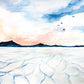 Salt Flats, Salt Lake City, Utah Watercolor Art Print
