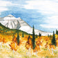Aspen Mountains, Alpine Loop Provo, Utah Valley Watercolor Art Print