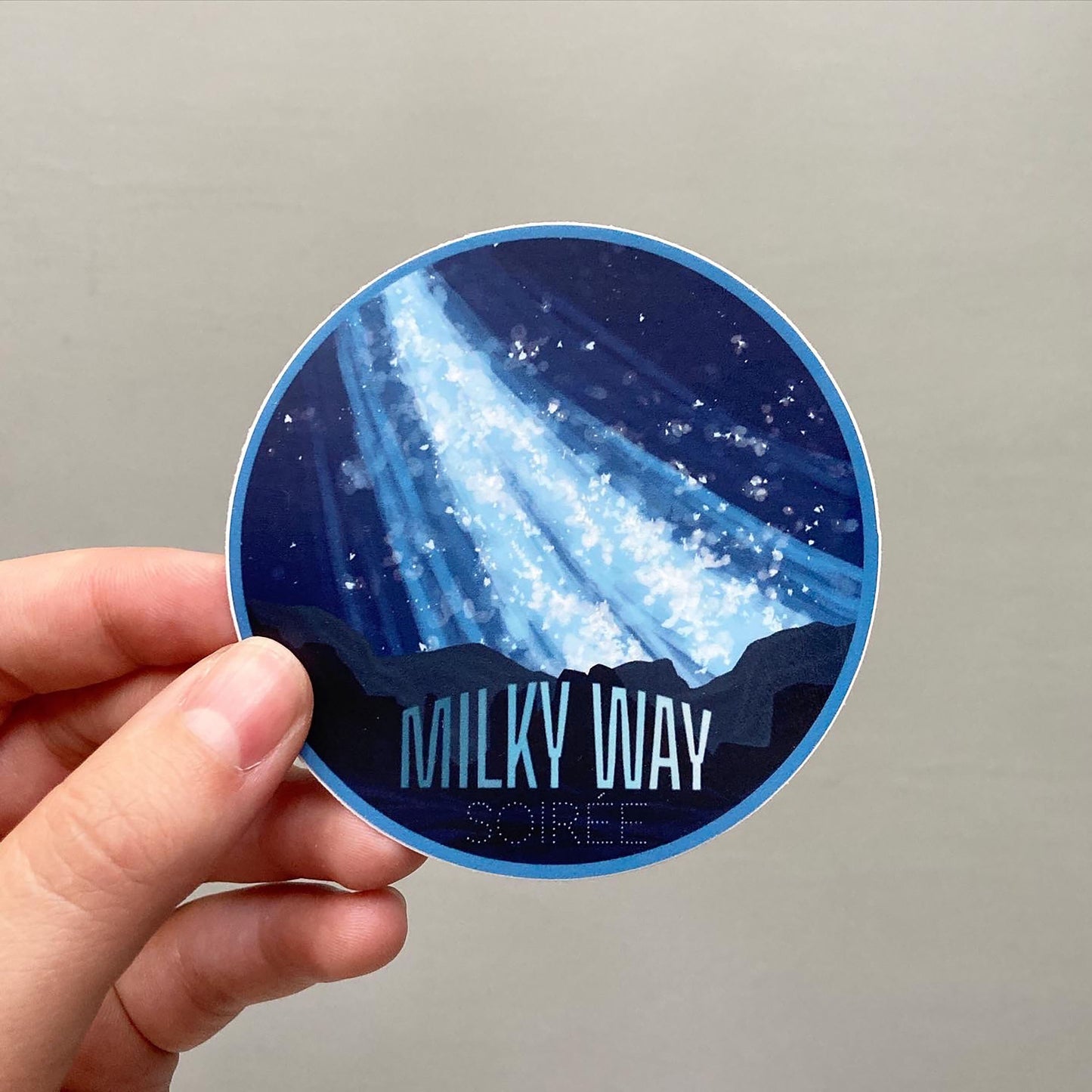 Milky way soiree galaxy stars nature waterproof sticker