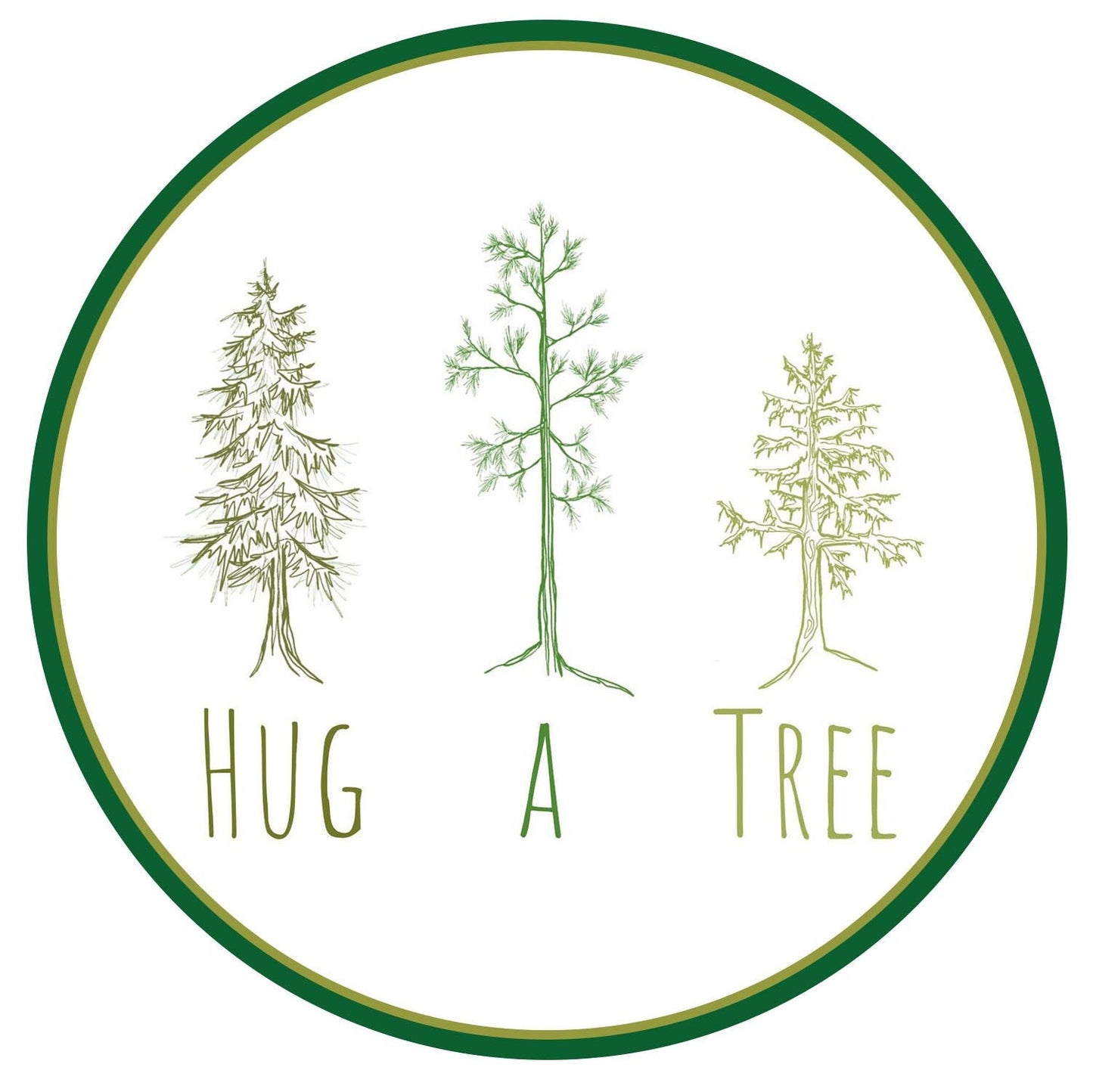 Hug a tree pine tree nature botanical waterproof sticker
