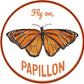 Butterfly fly on papillon nature waterproof sticker