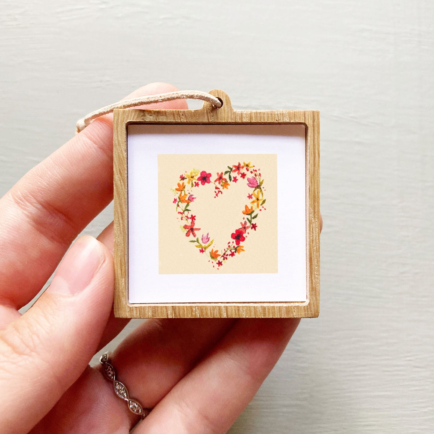 Mini 1" Floral Heart Watercolor Print