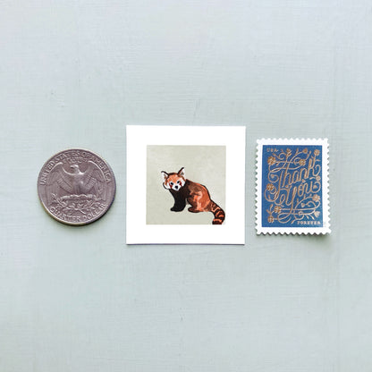 Mini 1" Red Panda Watercolor Print