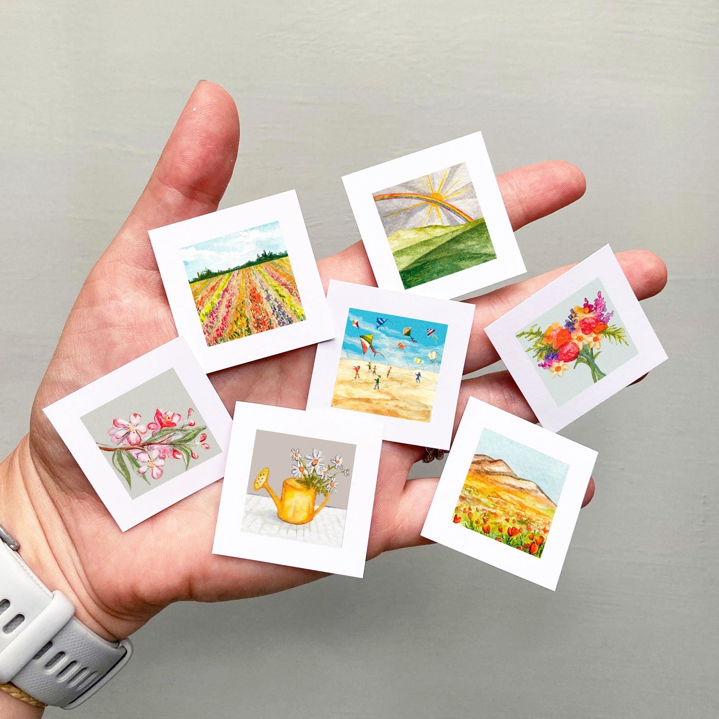 Mini 1" Easter Cross Watercolor Print