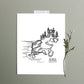 Acadia National Park, Maine Continuous Line Print