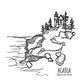 Acadia National Park, Maine Continuous Line Print