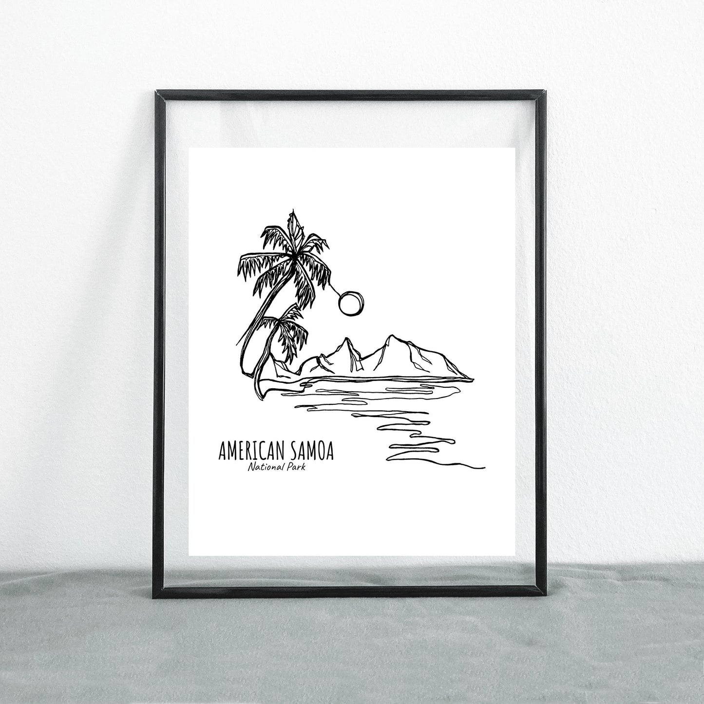 American Samoa National Park Continuous Line Print