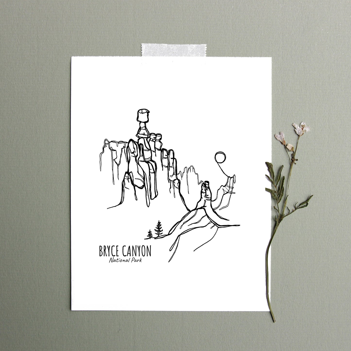 Bryce Canyon National Park, Utah Continuous Line Print