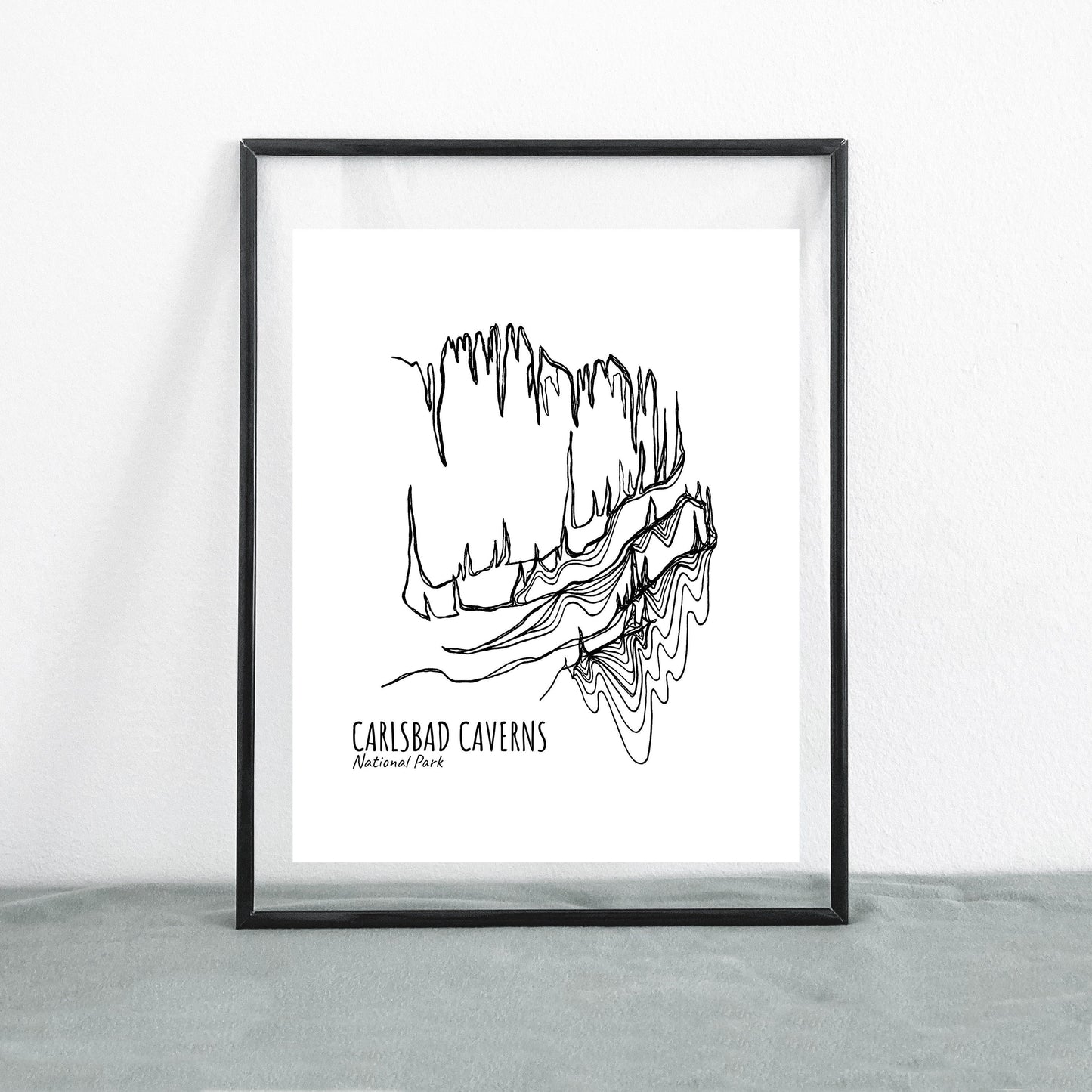 Carlsbad Caverns National, New Mexico Park Continuous Line Print