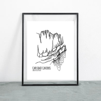 Carlsbad Caverns National, New Mexico Park Continuous Line Print