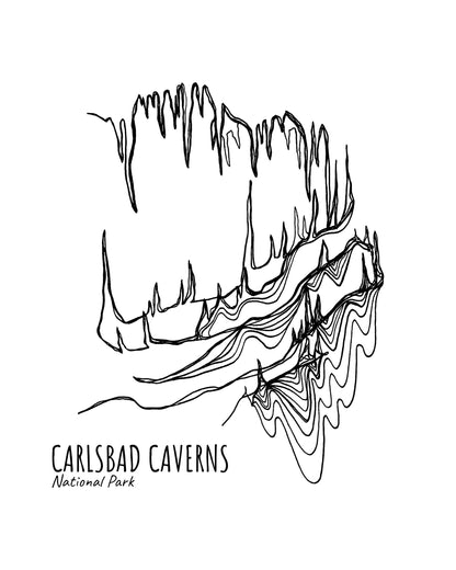 Carlsbad Caverns National, New Mexico Park Continuous Line Print