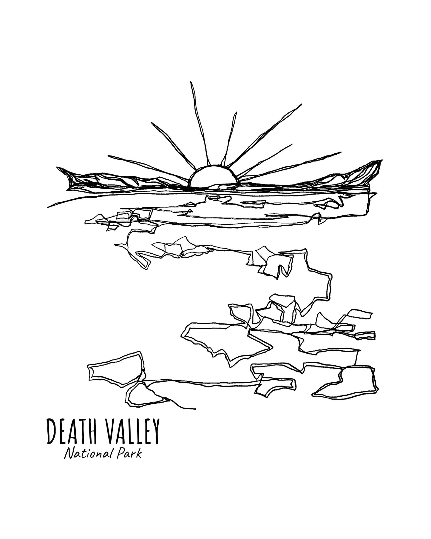 Death Valley National Park, California Continuous Line Print