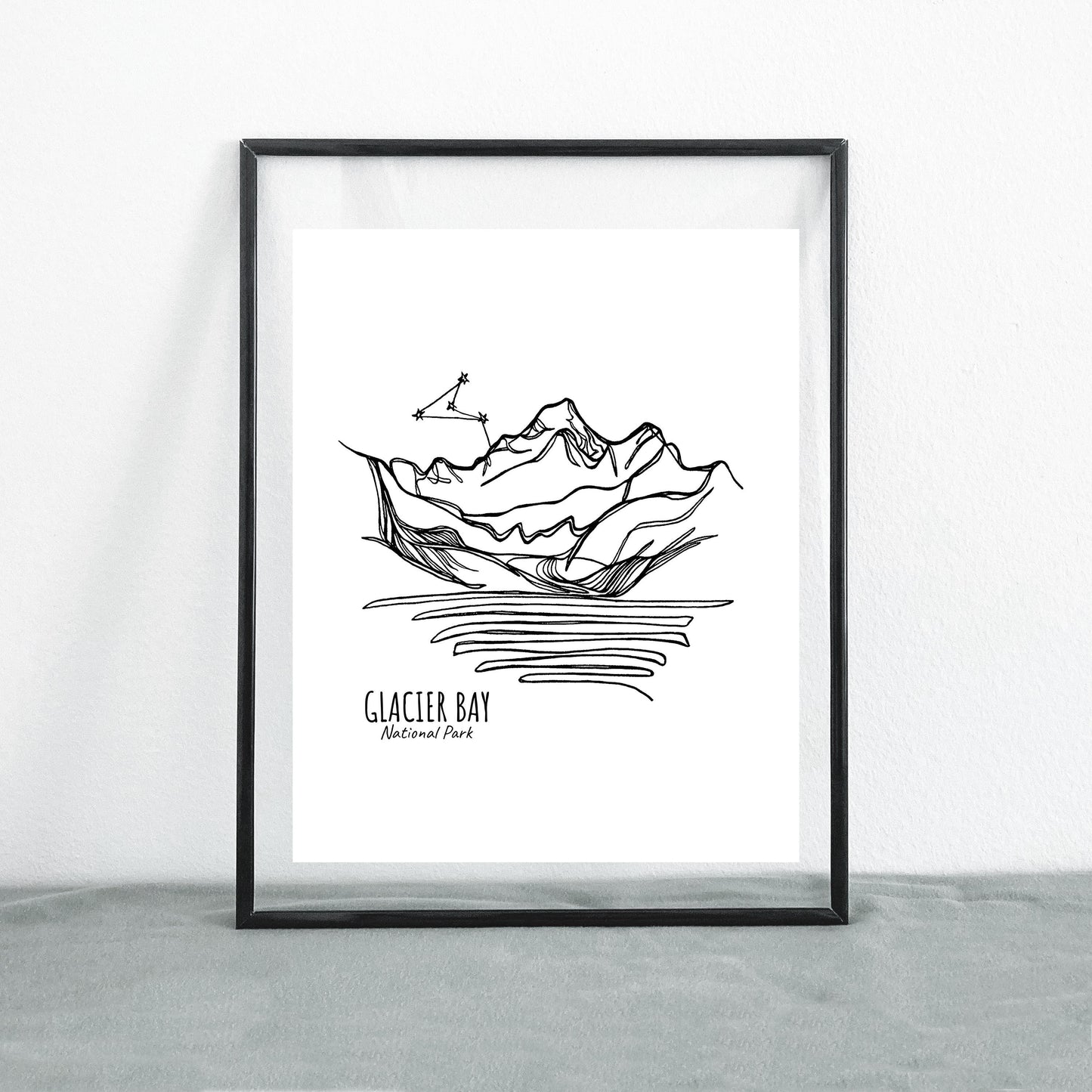 Glacier Bay National Park, Alaska Continuous Line Print
