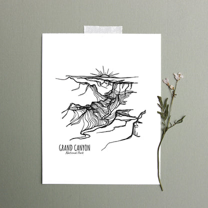 Grand Canyon National Park, Arizona Continuous Line Print