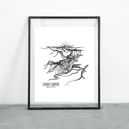 Grand Canyon National Park, Arizona Continuous Line Print