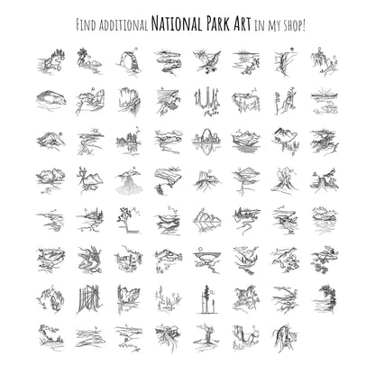 Great Basin National Park, Nevada Continuous Line Print