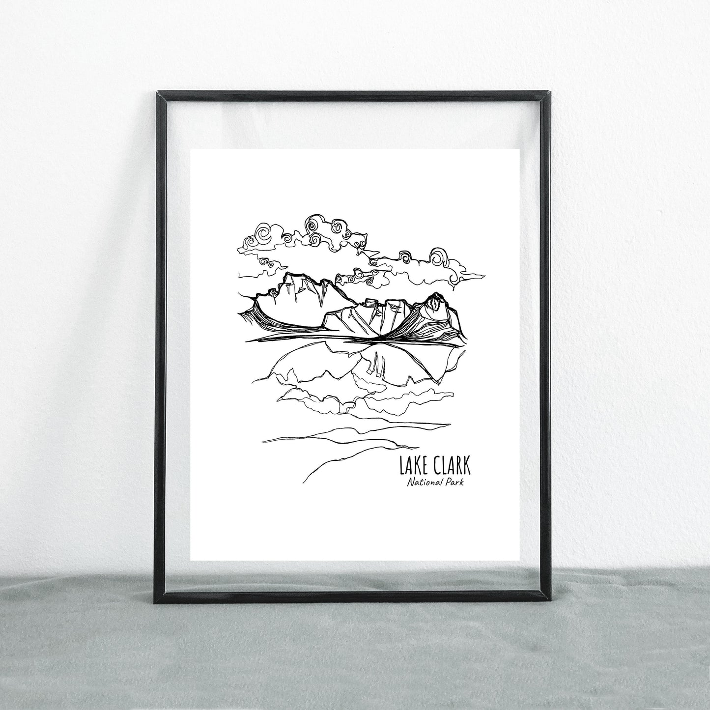Lake Clark National Park, Alaska Continuous Line Print