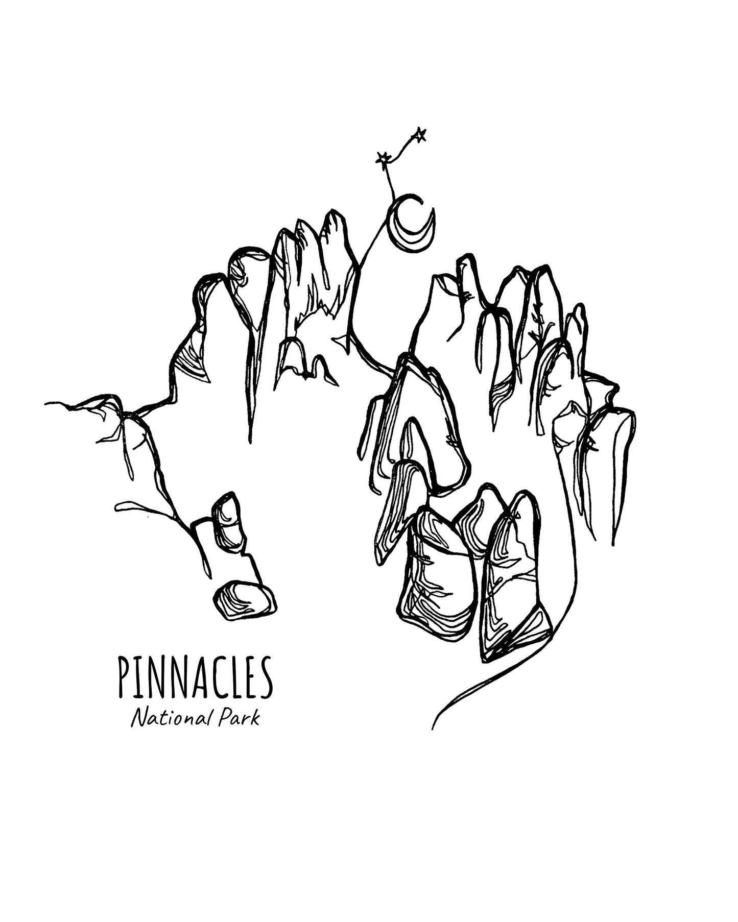 Pinnacles National Park, California Continuous Line Print