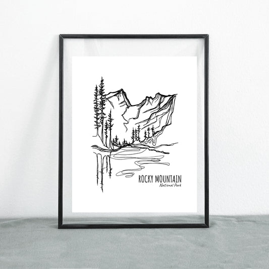 Rocky Mountain National Park, Colorado Continuous Line Print